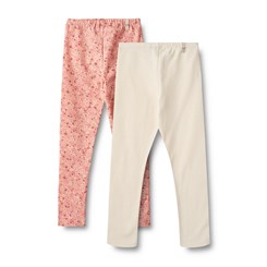 Wheat Rib Jules leggings 2-pak - Rosette flowers